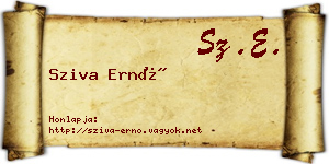 Sziva Ernő névjegykártya