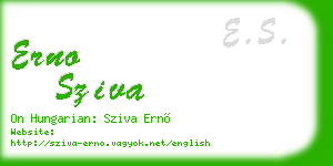 erno sziva business card